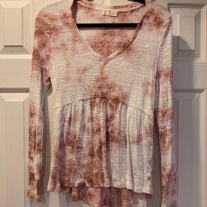Anthropology blush tie dye shirt
